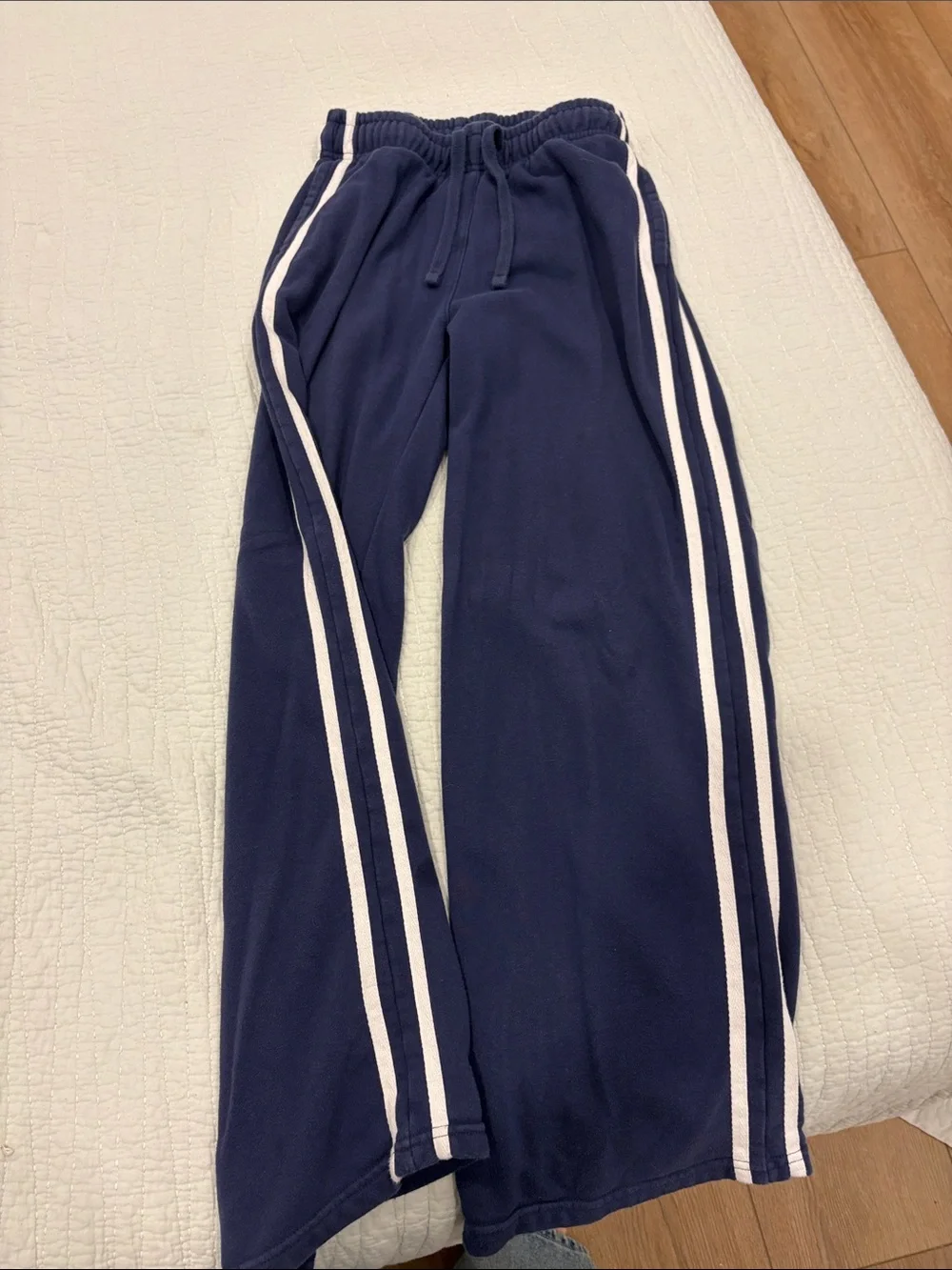 GAP Navy Blue Sweatpants with White Side Stripes